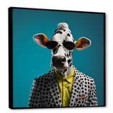 Sunglass suited cow fashion - Cow Canvas Wall Art