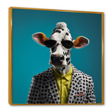 Sunglass suited cow fashion - Cow Canvas Wall Art