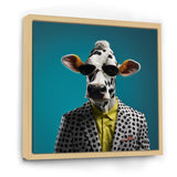 Sunglass suited cow fashion - Cow Canvas Wall Art