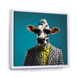 Sunglass suited cow fashion - Cow Canvas Wall Art