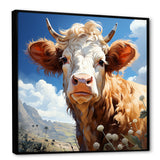 Cow portrait in a flower meadow - Cow Wall Art Prints