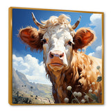 Cow portrait in a flower meadow - Cow Wall Art Prints