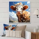 Cow portrait in a flower meadow - Cow Wall Art Prints