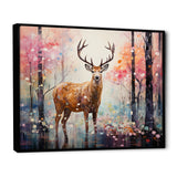 Deer in Shimmering floral forest - Deer Landscape Home Decor Art