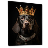 Crowned Royal Dachshund dog king - Dog Canvas Wall Art