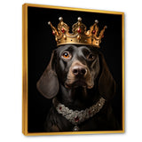 Crowned Royal Dachshund dog king - Dog Canvas Wall Art