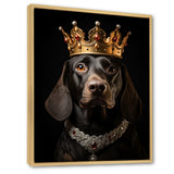 Crowned Royal Dachshund dog king - Dog Canvas Wall Art