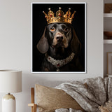 Crowned Royal Dachshund dog king - Dog Canvas Wall Art