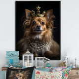 Crowned Royal bloodhound Pomeranian Dog - Yellow Dog Wall Art