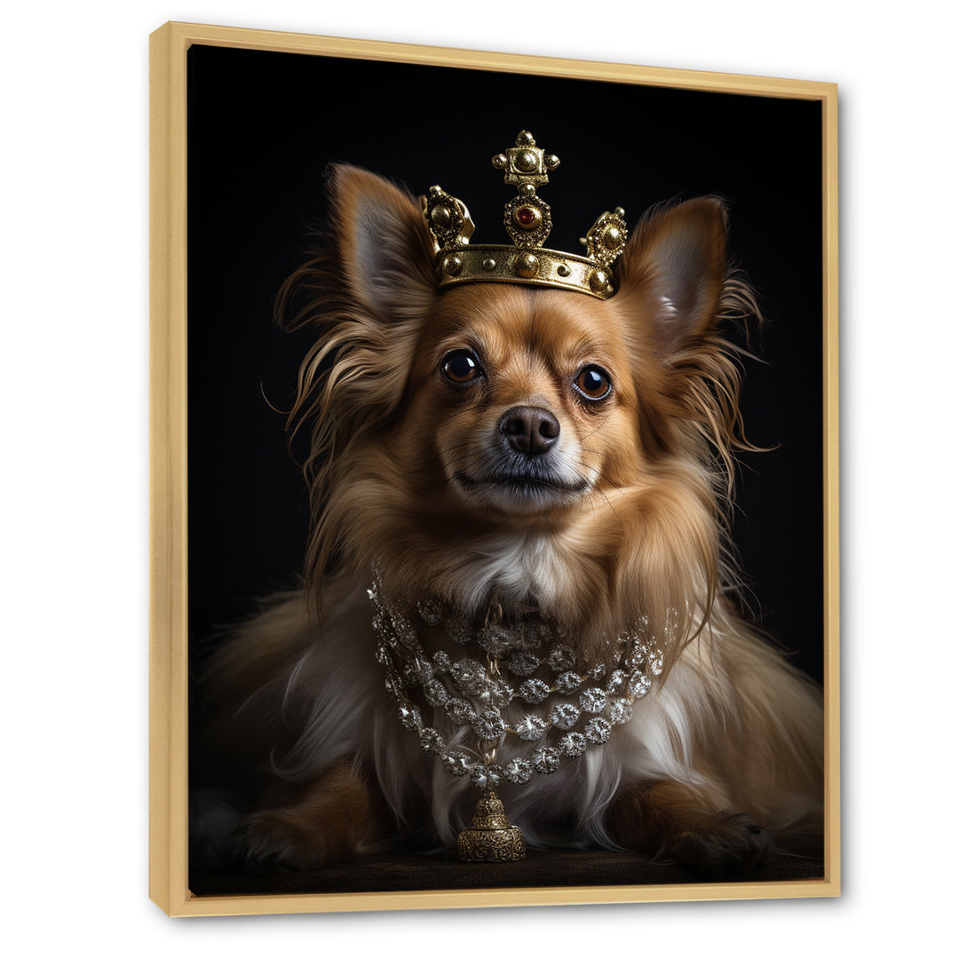 Crowned Royal bloodhound Pomeranian Dog - Yellow Dog Wall Art