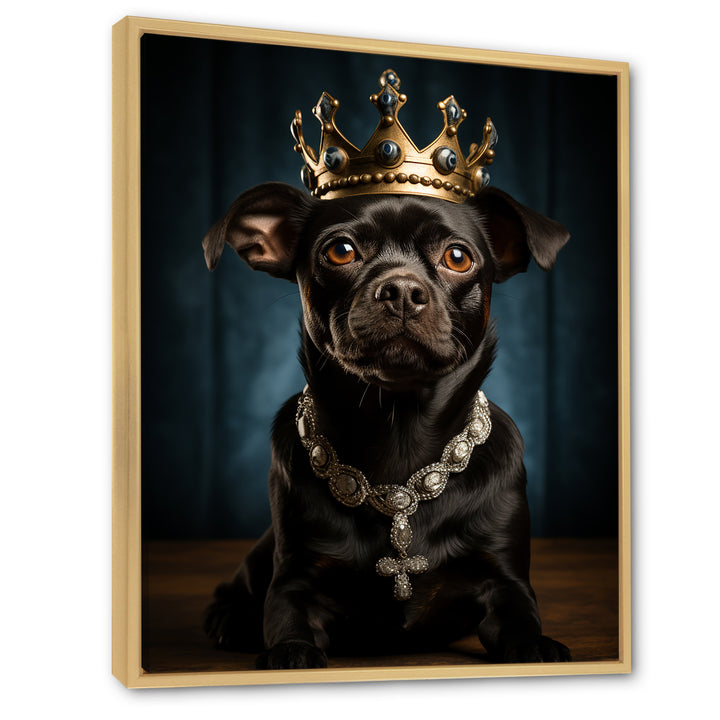 Crowned Royal Boston Terror - Black Dog Wall Art