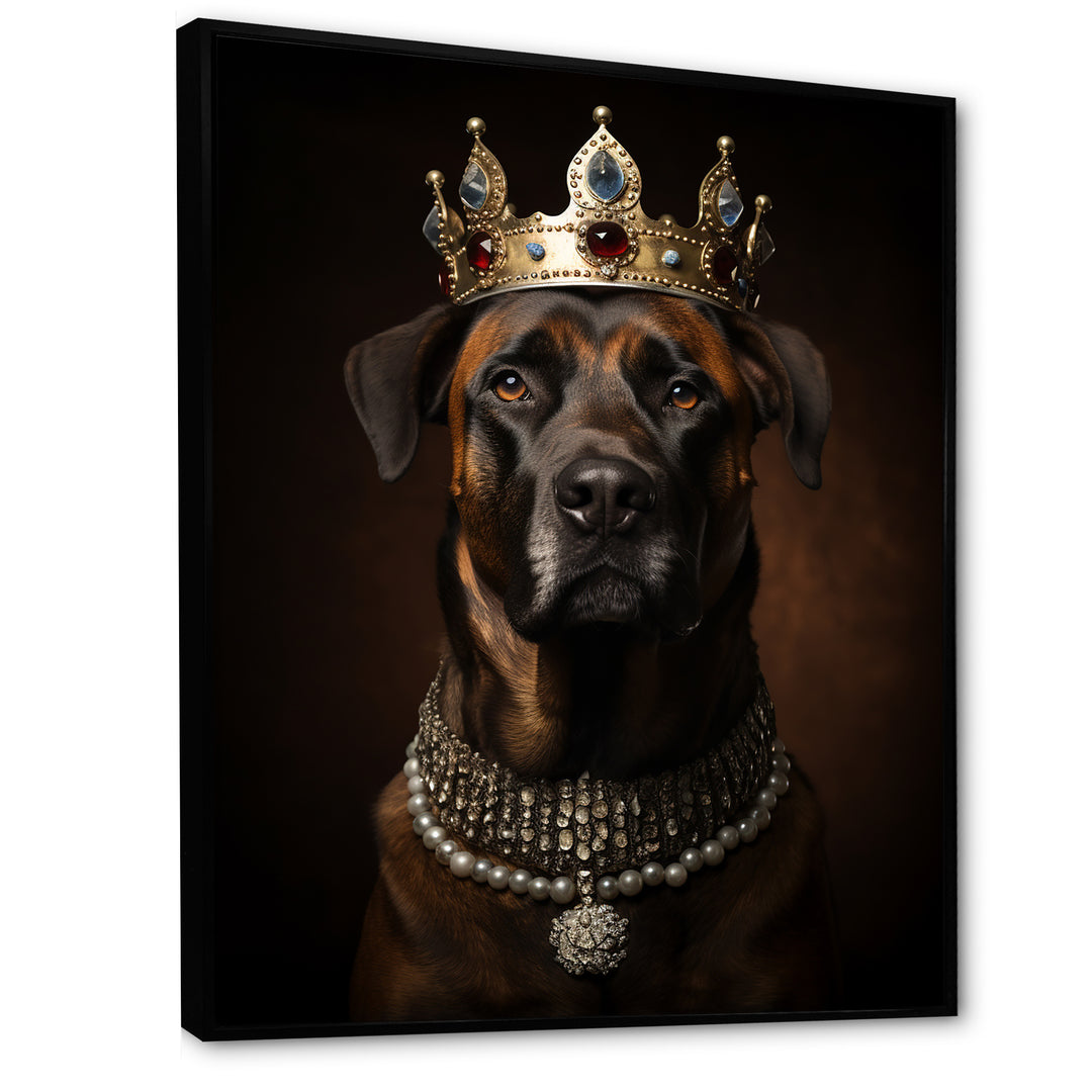 Crowned Royal mountain Dog - Dog Framed Canvas Art