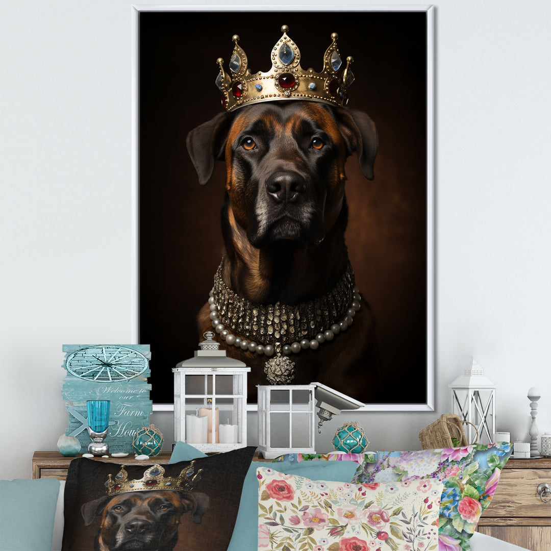 Crowned Royal mountain Dog - Dog Framed Canvas Art