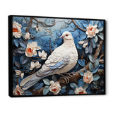 White and blue dove floral Springtime - Dove Bedroom Wall Art