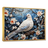 White and blue dove floral Springtime - Dove Bedroom Wall Art