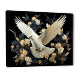 Springtime floral dove - Dove Canvas Wall Art