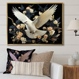 Springtime floral dove - Dove Canvas Wall Art