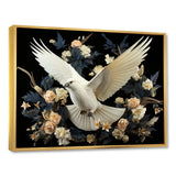 Springtime floral dove - Dove Canvas Wall Art