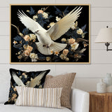 Springtime floral dove - Dove Canvas Wall Art
