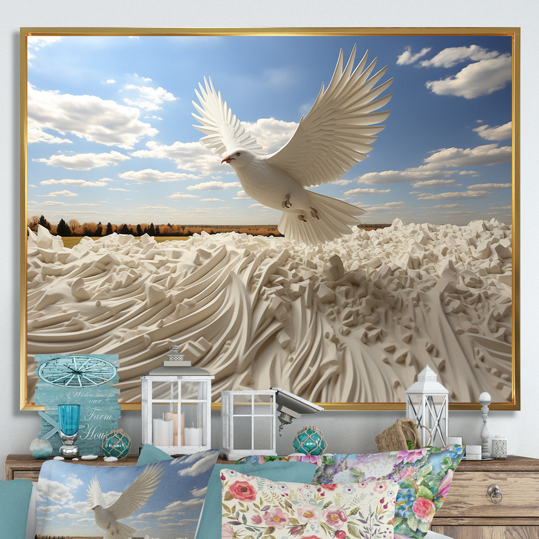 Take off white Dove harmony - Dove Canvas Wall Art