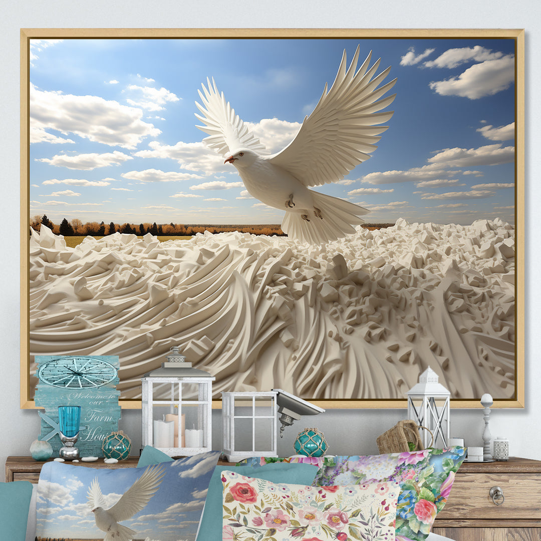 Take off white Dove harmony - Dove Canvas Wall Art