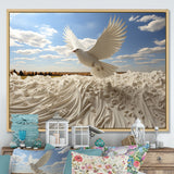 Take off white Dove harmony - Dove Canvas Wall Art