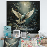 Green and white Dove take off harmony - Dove Wall Decor