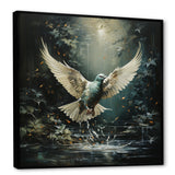 Green and white Dove take off harmony - Dove Wall Decor