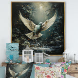 Green and white Dove take off harmony - Dove Wall Decor