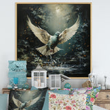 Green and white Dove take off harmony - Dove Wall Decor