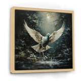 Green and white Dove take off harmony - Dove Wall Decor