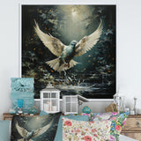 Green and white Dove take off harmony - Dove Wall Decor