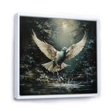 Green and white Dove take off harmony - Dove Wall Decor