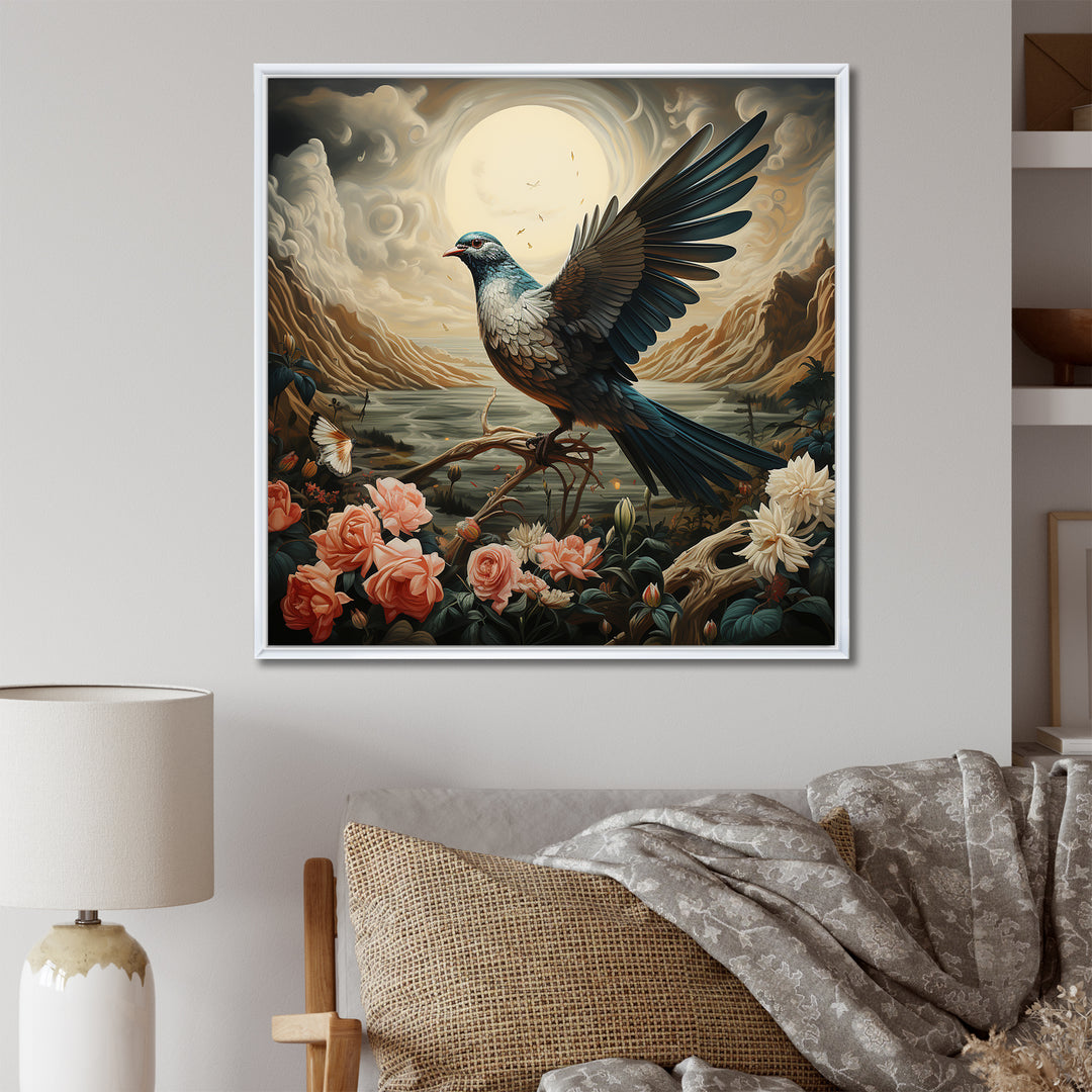 Vintage dove sunset flight - Dove Wall Art Prints