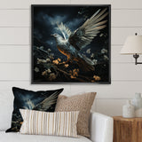 Blue and white Dove take off harmony - Dove Wall Art Prints