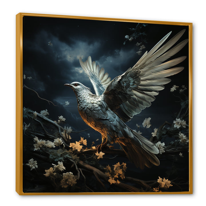 Blue and white Dove take off harmony - Dove Wall Art Prints