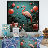 Playful Flamingo Match Feather Ping Pong - Flamingo Bedroom Wall Art