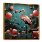 Playful Flamingo Match Feather Ping Pong - Flamingo Bedroom Wall Art