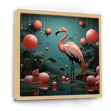 Playful Flamingo Match Feather Ping Pong - Flamingo Bedroom Wall Art
