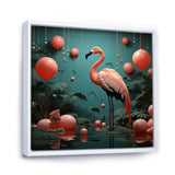 Playful Flamingo Match Feather Ping Pong - Flamingo Bedroom Wall Art