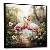Tropical Love Flamingos - Flamingo Canvas Wall Art
