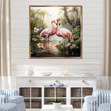 Tropical Love Flamingos - Flamingo Canvas Wall Art
