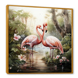 Tropical Love Flamingos - Flamingo Canvas Wall Art