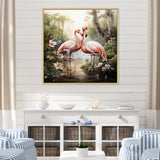 Tropical Love Flamingos - Flamingo Canvas Wall Art