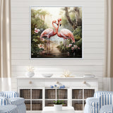 Tropical Love Flamingos - Flamingo Canvas Wall Art