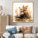 Foxs elegant forest florals grace II - Animals Canvas Wall Art