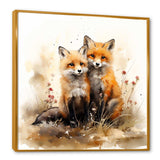 Foxs elegant forest florals grace II - Animals Canvas Wall Art