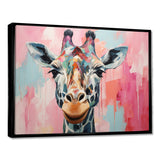 Brown and pink Giraffe Portrait - Giraffe Wall Art Prints