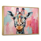 Brown and pink Giraffe Portrait - Giraffe Wall Art Prints