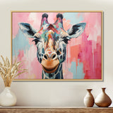 Brown and pink Giraffe Portrait - Giraffe Wall Art Prints
